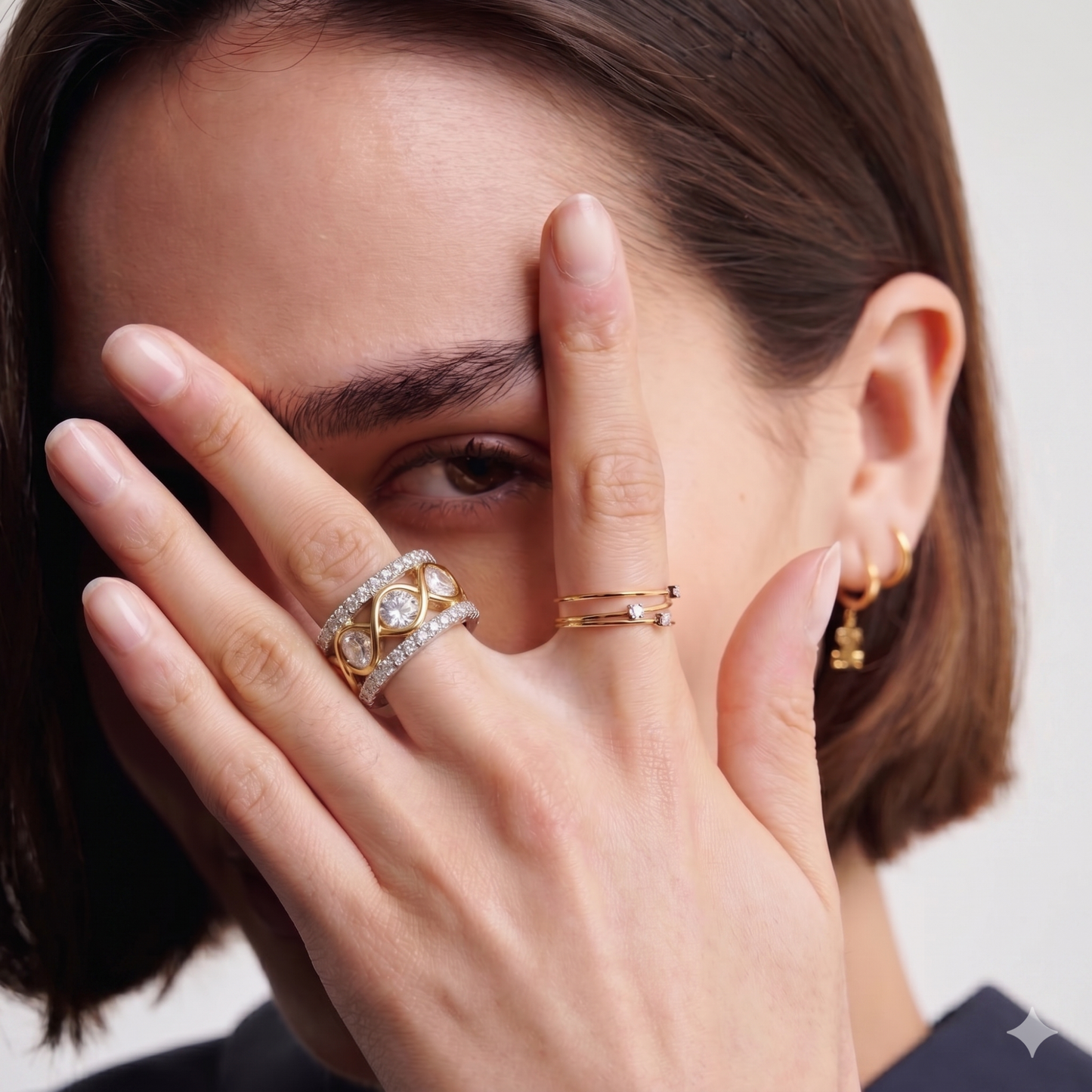 GOLD DIAMOND INFINITY BAND RING