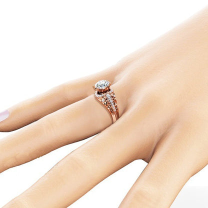 ROSE GOLD DIAMOND FILIGREE VINTAGE RING