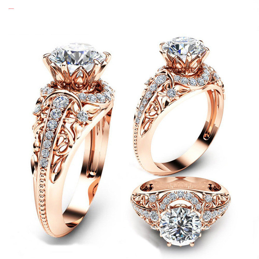 ROSE GOLD DIAMOND FILIGREE VINTAGE RING