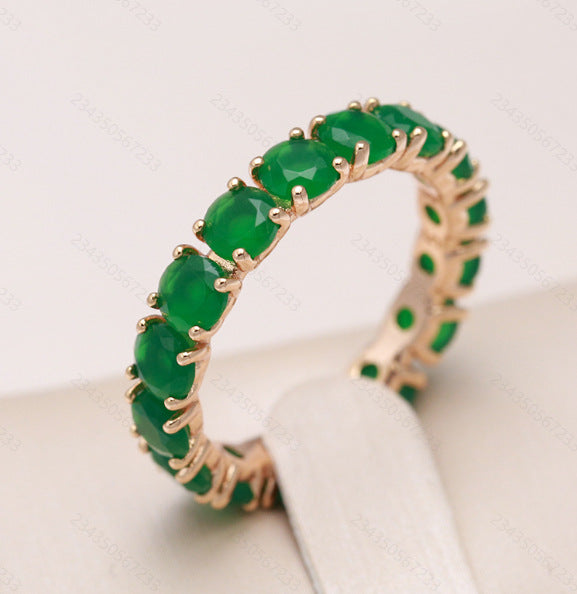 GOLD ICE FLOWER RETRO ETERNITY RING