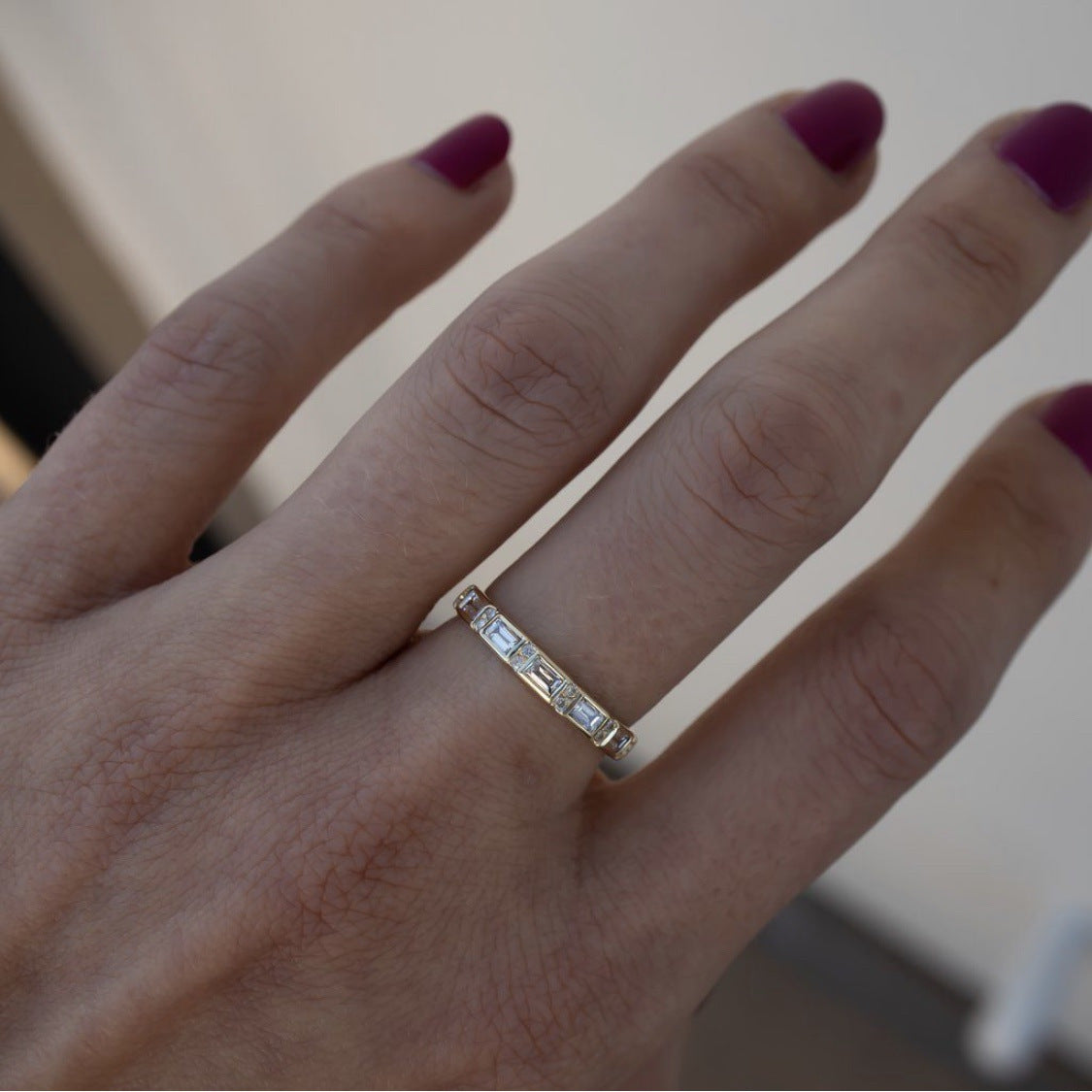 GOLD MORGANITE DAINTY STACKING RING SET