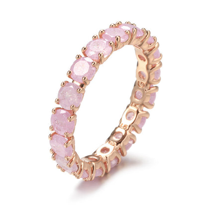 GOLD ICE FLOWER RETRO ETERNITY RING