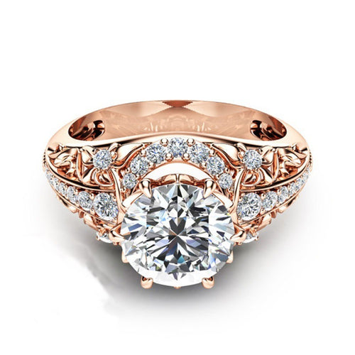 ROSE GOLD DIAMOND FILIGREE VINTAGE RING