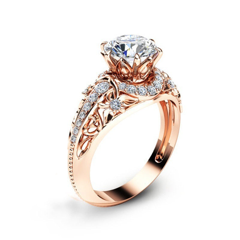 ROSE GOLD DIAMOND FILIGREE VINTAGE RING