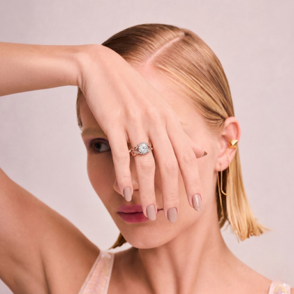 ROSE GOLD DIAMOND FLORAL SCULPTURAL RING