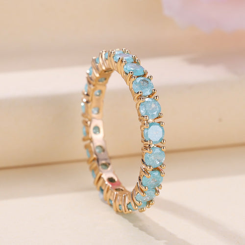 GOLD ICE FLOWER RETRO ETERNITY RING