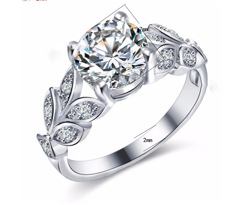 ROSE GOLD DIAMOND LEAF VINTAGE RING
