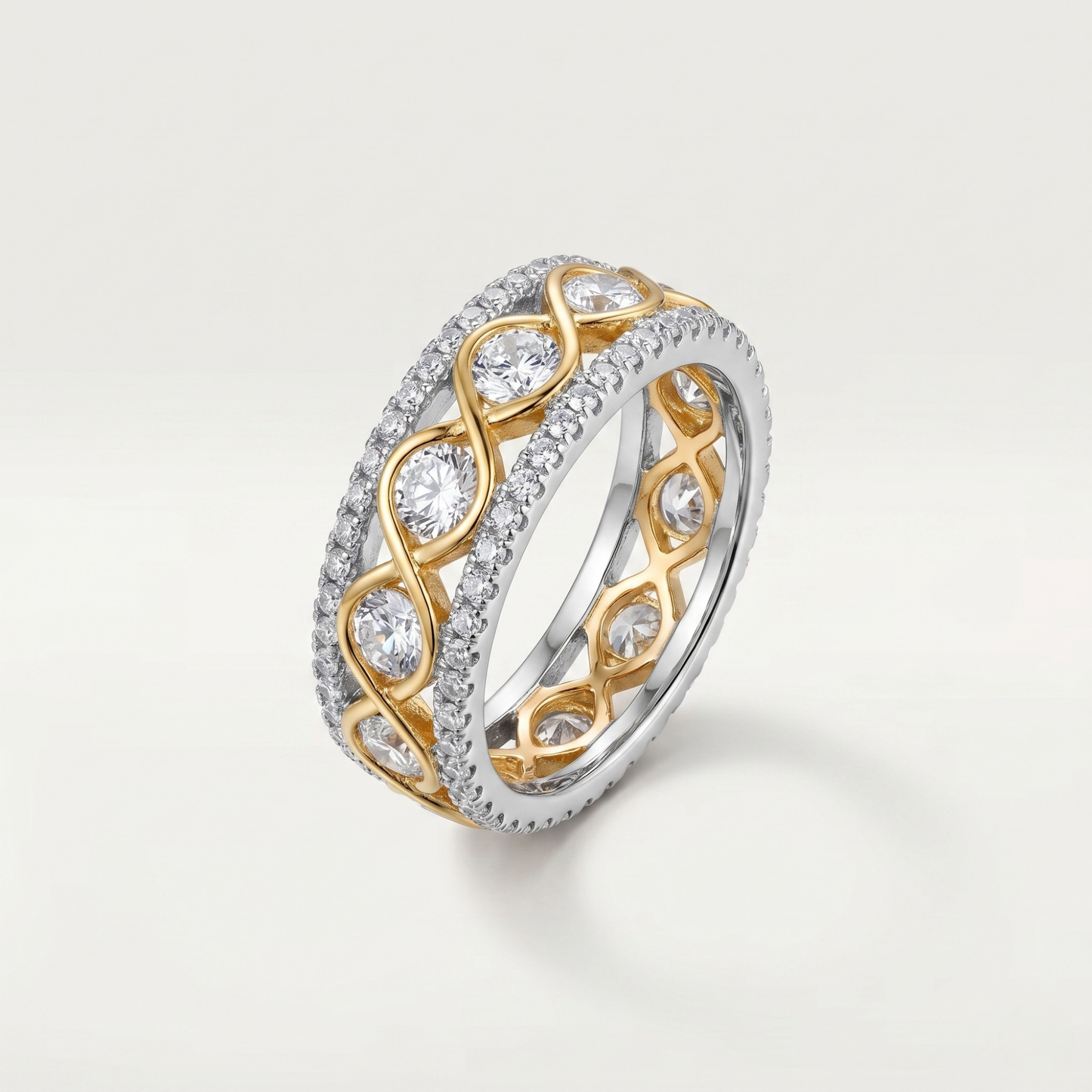 GOLD DIAMOND INFINITY BAND RING