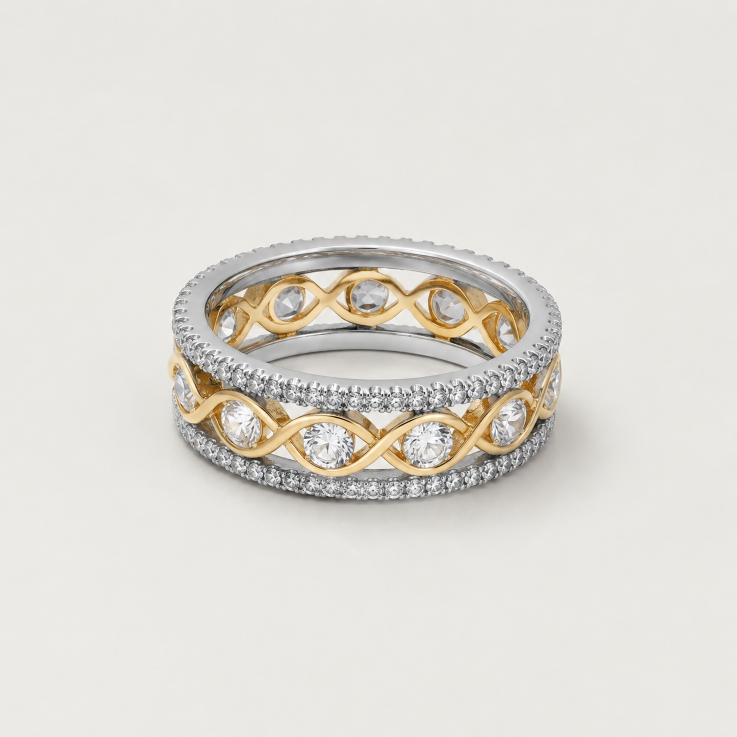 GOLD DIAMOND INFINITY BAND RING