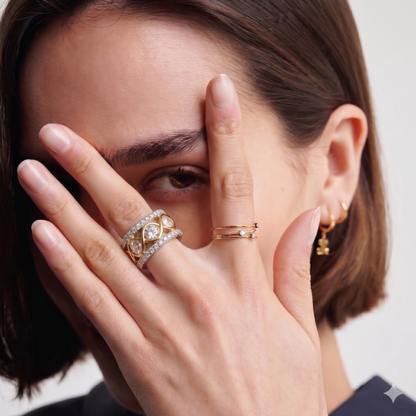 GOLD DIAMOND INFINITY BAND RING
