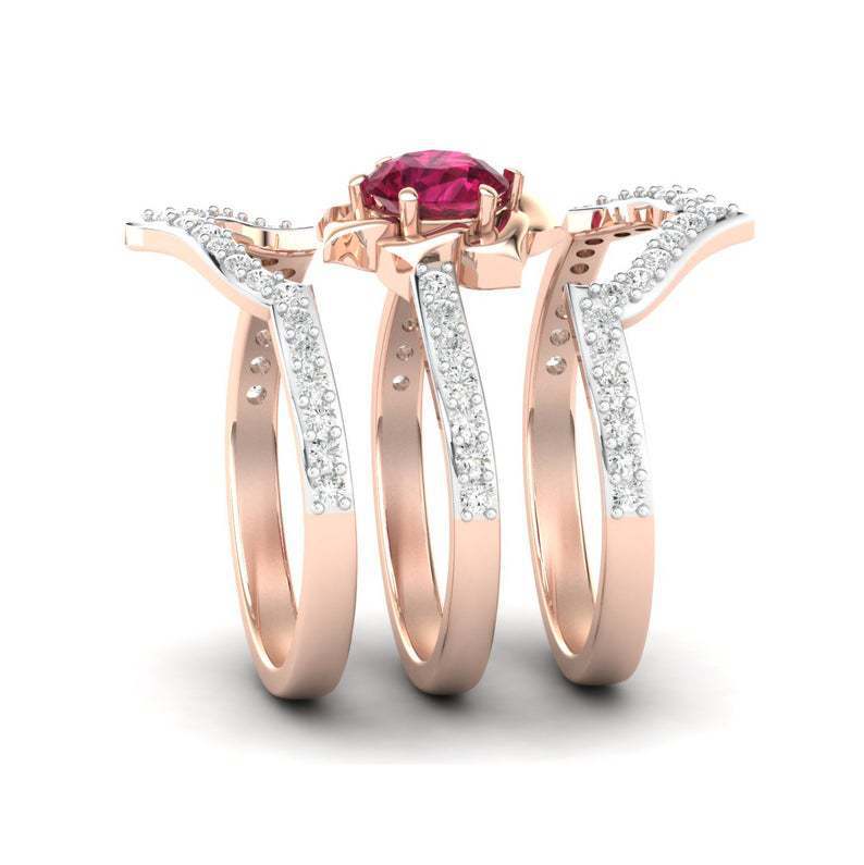 ROSE GOLD RUBY BLOOMING ROSE RING