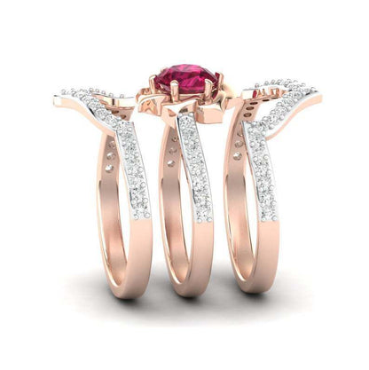 ROSE GOLD RUBY BLOOMING ROSE RING