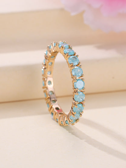 GOLD ICE FLOWER RETRO ETERNITY RING