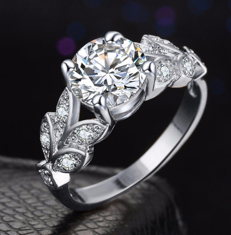 ROSE GOLD DIAMOND LEAF VINTAGE RING