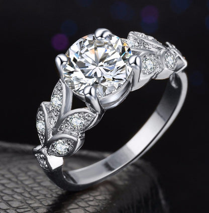 ROSE GOLD DIAMOND LEAF VINTAGE RING