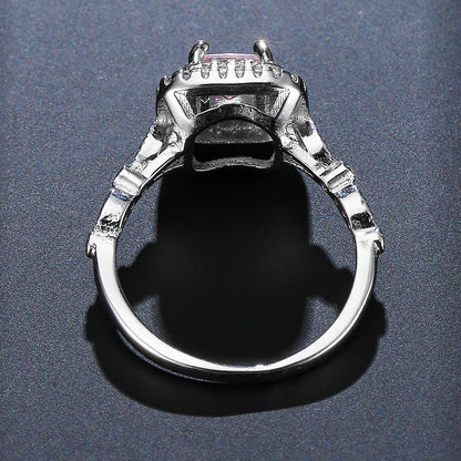 ROSE GOLD PINK DIAMOND CUSHION HALO RING