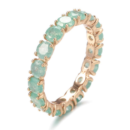 GOLD ICE FLOWER RETRO ETERNITY RING