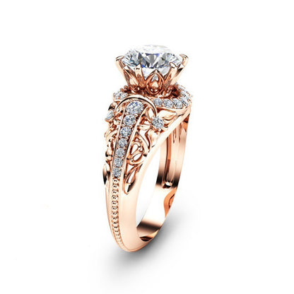 ROSE GOLD DIAMOND FILIGREE VINTAGE RING