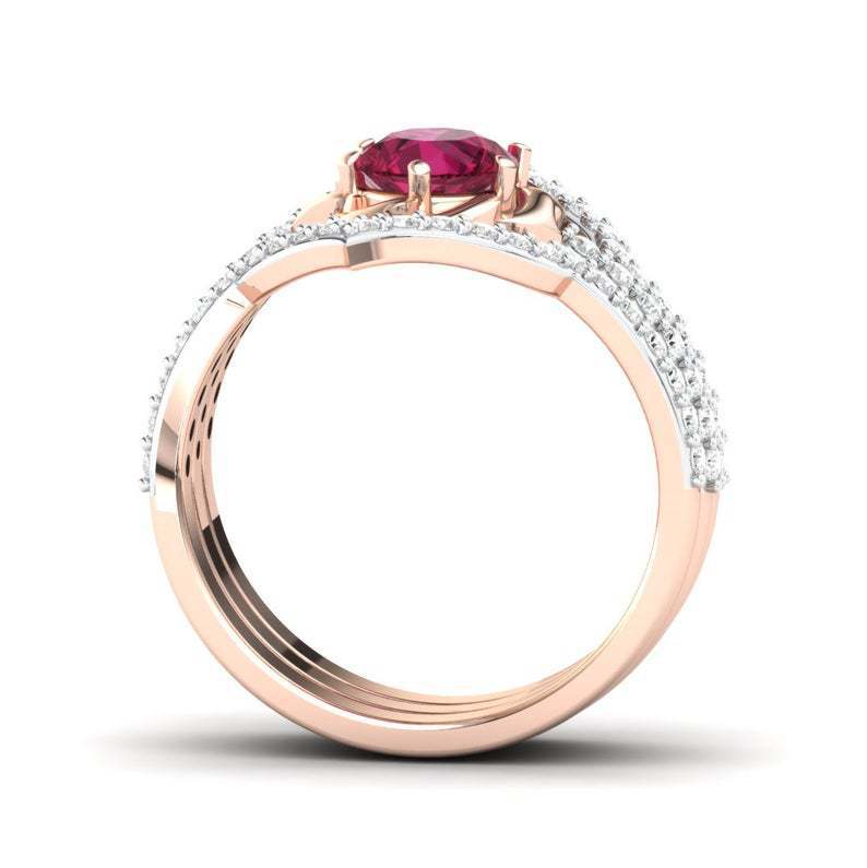 ROSE GOLD RUBY BLOOMING ROSE RING