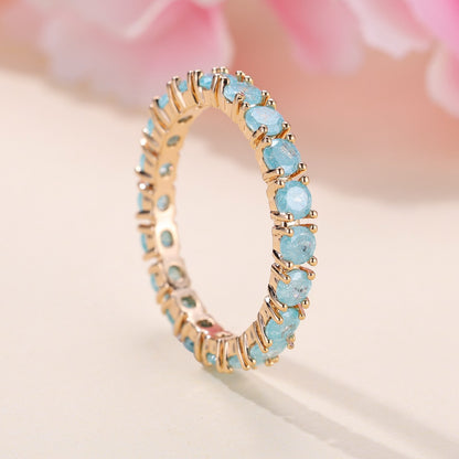 GOLD ICE FLOWER RETRO ETERNITY RING